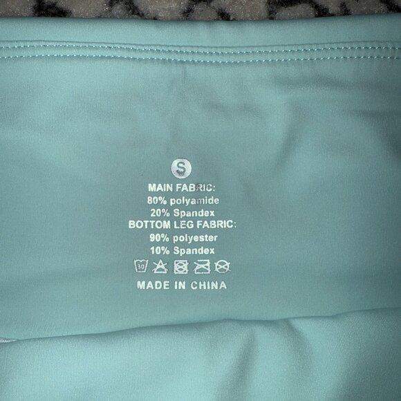 GYM Rainbow Women's High Waisted Running Shorts NWOT size Small Mint Green - Picture 8 of 12